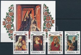 ** 1987 Karácsony, Festmények Sor + Blokk,
Christmas, Paintings Set + Block
Mi 1061-1064 + Mi 123 - Sonstige & Ohne Zuordnung