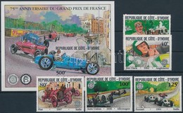 ** 1981 Grand Prix Sor + Vágott Blokk,
Grand Prix Set + Imperforated Block
Mi 706-710 + Mi 20 - Autres & Non Classés