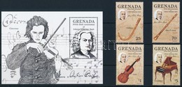 ** 1985 Johann Sebastian Bach Sor + Blokk,
Johann Sebastian Bach Set + Block
Mi 1403-1406 + Mi 144 - Other & Unclassified