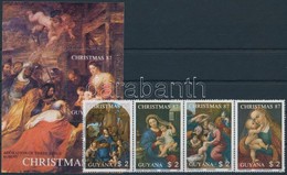 ** 1988 Karácsony Négyescsík + Blokk,
Christmas Stripe Of 4 + Block
Mi 2065-2068 + Mi 22 - Altri & Non Classificati