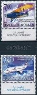 ** 2002 75 éves A Légi Közlekedés ívszéli Sor Mi 3079-3080 - Altri & Non Classificati