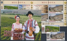 ** 2012 Europa CEPT Látogasson Moldáviába Sor + Kisívsor Mi 793-794 + Bélyegfüzet MH 17 - Andere & Zonder Classificatie