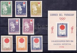 ** 1964 Tokiói Nyári Olimpia Vágott Sor Mi 1273-1280 + Vágott Blokk Mi 51 - Sonstige & Ohne Zuordnung