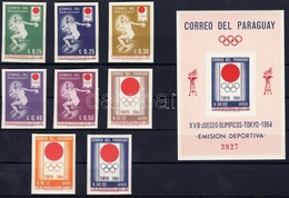 ** 1964 Tokiói Olimpia Sor Mi 1273-1280 + Blokk Mi 51 - Autres & Non Classés