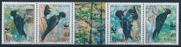 ** 2007 WWF Fekete Harkály ötöscsík Szelvénnyel,
WWF Black Woodpecker Stripe Of 5 With Tab
Mi 188-191 - Altri & Non Classificati