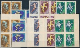 ** 1963 Sport (I) Fogazott és Vágott Sor Négyestömbökben  + Vágott Blokk Mi 2773-2777 A+ B + Mi 32 - Sonstige & Ohne Zuordnung