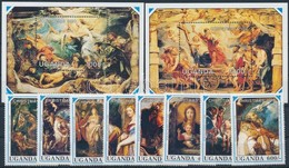 ** 1990 Karácsony ,Rubens Sor + Blokksor,
Christmas, Rubens Set + Blockset
Mi 844-851 + Mi 124-125 - Altri & Non Classificati