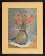 Bertalan Ferenc (1957-): Virágcsendélet. Pasztell, Papír, Jelzett, üvegezett Keretben, 42×30 Cm - Autres & Non Classés