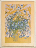 Olvashatatlan Jelzéssel: Mezei Virágok. Monotípia, Papír, üvegezett Keretben, 60×40 Cm - Other & Unclassified