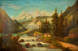 Olvashatatlan Jelzéssel: Alpesi Táj. Olaj, Vászon, 68×105 Cm - Otros & Sin Clasificación