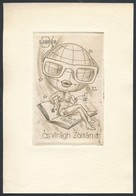 Jelzés Nélkül: Erotikus Ex Libris. Rézkarc, Papír, 9x5.5 Cm - Sonstige & Ohne Zuordnung