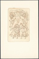 Jelzés Nélkül: Erotikus Ex Libris Dr. László Pallay. Rézkarc, Papír, 8,5x5,5 Cm - Autres & Non Classés