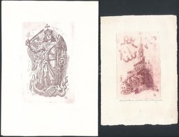 6 Db Különféle Ex Libris. Rézkarc, Papír,  Jelzettek  / Etched Bookplates - Otros & Sin Clasificación