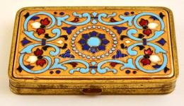 Japán Pudrié, Pudertartó, Többszínű, Hibátlan Zománc Berakással. Jelzett.  / Japanese Pudrie With Enamel Ilnay 8x5 Cm - Otros & Sin Clasificación