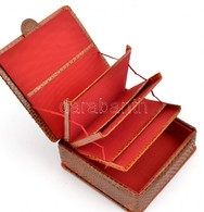 Kígyóbőrőből Készült Névjegytartó Doboz Több Rekesszel. Szép, újszerű állapotban. / Snake Leather Name Card Holder 12x12 - Other & Unclassified