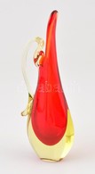 Muránói Anyagában Színezett Több Rétegű üveg Váza, Karcolásokkal A Végén, Jelzés Nélkül, M: 21 Cm - Glass & Crystal