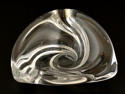 Valsaint Lambert Tálka, Formába öntött, Apró Foltokkal, Jelzett, 16×15 Cm - Verre & Cristal