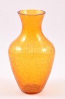 Kraklé Váza, Peremén Apró Csorbával, Jelzés Nélkül, M: 15 Cm - Glass & Crystal