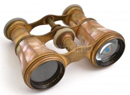 Antik Liefils Paris Színházi Látcső, Gyöngyház Berakással, Sérült Tokkal, 10x5,5 Cm/
Antique Lefils Paris Opera Glasses, - Sonstige & Ohne Zuordnung