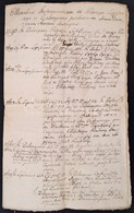 Cca 1759 A Zólyomlipcsei és A Zalányi Járásokkal Kapcsolatos Oklevelek Jegyzéke, évrendbe Szedve, Latin Nyelven, Vízfolt - Unclassified