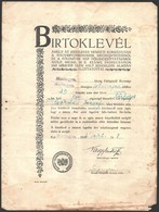1946 Mezőhegyes: Birtoklevél Nagy Imre Miniszer Nyomtatott Aláírásával - Ohne Zuordnung