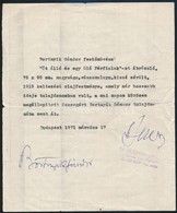 1971 Bortnyik Sándor (1893-1976) Aláírása Az 'Öt álló és Egy ülő Férfialak' C. Művének Visszavásárlási  Elismervényén. - Andere & Zonder Classificatie