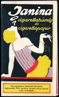 1927 Janina Cigarettahüvely és Cigarettapapír Reklám Prospektus, Naptárral, Pengő-korona átszámítási Táblázattal, összeh - Werbung