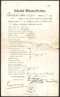 1871 A Turócszentmártoni Nyilvános Zsidó Főelemi Iskola Bizonyítványa, Iskolai Bélyegzővel - Altri & Non Classificati