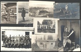 Cca 1914-1920 13 Db Nagyobb Méretű (18x12 Cm) Katonákat ábrázoló Fotó - Other & Unclassified
