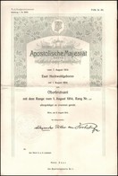 1914 Díszes Főhadnagyi Kinevezés Éder Győző (1890-1980) Cs. és Kir. Huszárhadnagy, A Brassói Cs. és Kir. 2. Huszárezred  - Sonstige & Ohne Zuordnung