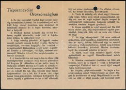 Cca 1941-1945 Tízparancsolat Oroszországban, Két Lyukkal, 17x12 Cm. - Autres & Non Classés