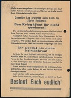 Cca 1942 An Die Deutschen Soldaten Im Süden Rußlands!, Kétoldalas Német Nyelvű II. Világháborús Orosz Propaganda Röplap, - Other & Unclassified