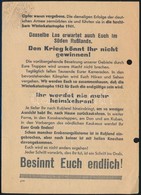 Cca 1942 An Die Deutschen Soldaten Im Süden Rußlands!, Kétoldalas Német Nyelvű II. Világháborús Orosz Propaganda Röplap, - Autres & Non Classés