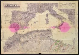 1942 Északnyugat-Afrika és A Földközi-tenger Nyugati Része, 1:3400000, M. Kir. Honvéd Térképészeti Intézet, Hajtott, 94× - Andere & Zonder Classificatie