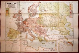 Európa Hadi Térképe 1915 Körül, Stoits György Kiadása 75x101cm - Autres & Non Classés