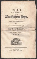 1799 Lieder Beim Absterben Der Anna Katharina Bohrin,  Welche Geboren Den 6. April Anno 1795 Und Gestorben Den 22. Oktob - Non Classificati