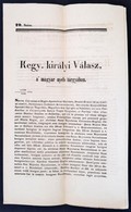 1844 2 Db 'Kegy. Királyi Válasz' (79 Sz./80 Sz.), A Magyar Nyelv, és Az Országgyűlési Szállások Tárgyában, Latin Nyelven - Non Classificati