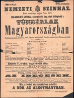 1871 Nemzeti Színház, Blaha Lujza Első Fellépésének Színházi Plakátja, Szakadt, 39,5×31 Cm - Non Classificati