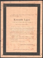 1894 Kossuth Lajos Halálát Hirdető Székesfővárosi Hirdetmény. 26x34 Cm - Zonder Classificatie