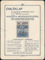 1914 Auguszta Művészestély A Birodalmi Németek Egyesületének Részvételével Emléklap Egy Fotóval 28x21 Cm - Non Classificati