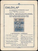 1914 Auguszta Művészestély A Birodalmi Németek Egyesületének Részvételével Emléklap Egy Fotóval 28x21 Cm - Ohne Zuordnung