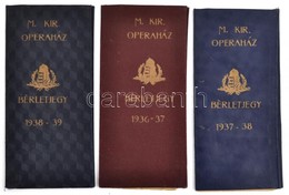 1936-39 3 Db Bérletjegy A M. Kir. Operaházba. - Zonder Classificatie