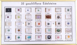 Cca 1970 Edelsteinkundliches Taschenbuch Német Nyelvű Drágakőismertető Füzet, Végen 35 Db Apró Drágakő Szemléltető - Ohne Zuordnung