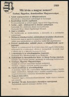 1989 Mit Kíván A Magyar Nemzet? Röplap - Unclassified