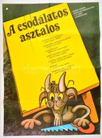 1983 A Csodálatos Asztalos, Színes Magyar Mesefilm Plakátja, Hajtott, 80×56 Cm - Altri & Non Classificati