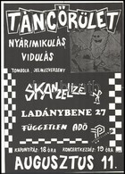 1989 Rádi Sándor (?-?): Táncőrület. Nyárimikulás Vidulás., Petőfi Csarnok 1989. Augusztus 11., Skanzelizé, Ladánybene 27 - Other & Unclassified