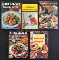 5 Db Szakácskönyv:  A 100 Legjobb Francia Recept, A 100 Legjobb Kínai étel, A 100 Legjobb Vendégváró Falat, Hamburgerek  - Unclassified