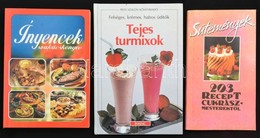 3 Db Szakácskönyv: Sütemények, 203 Recept Cukrászmesterektől, Ínyencek Szakácskönyve, Tejes Turmixok. - Zonder Classificatie