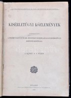 Kísérletügyi Közlemények. Bp., 1898, Pallas. Foltos, Kopott Félvászon Kötésben. - Zonder Classificatie