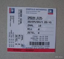 BELGIUM KINEPOLIS Theatre Tickets. Year Used In 2019. Dream Girl. 3 Tickets With Counterparts Unteared. - Teatro, Travestimenti & Mascheramenti